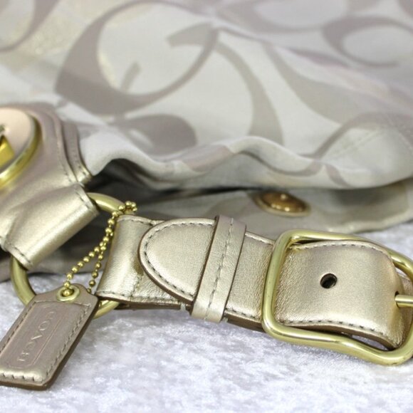 Coach Signature Metallic Jacquard Shoulder Bag F13476 - Picture 6 of 8
